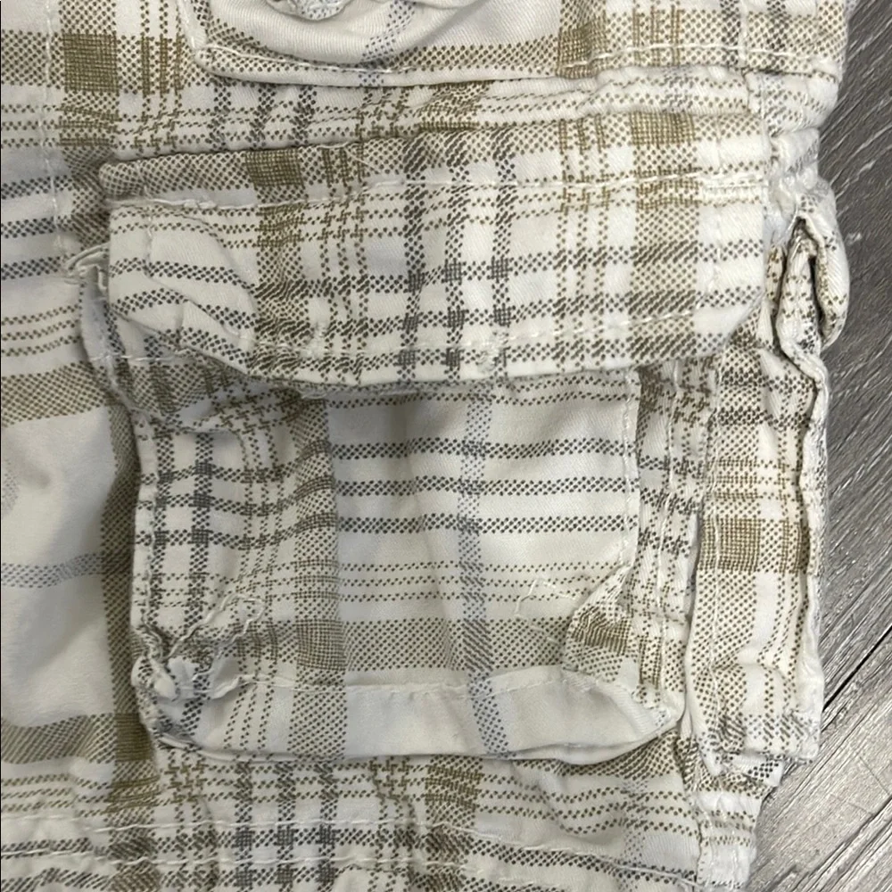 Buffalo David Bitton Tan and White Cargo Shorts